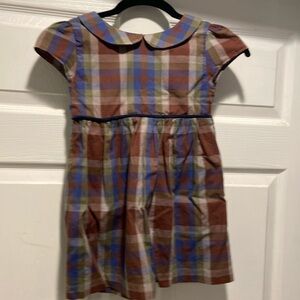 Olive juice kids plaid Christmas dress.